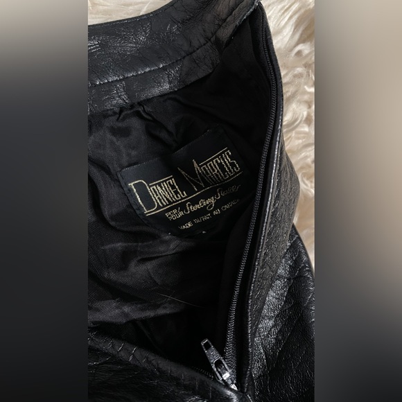 Black leather pencil skirt, size S - Picture 3 of 4